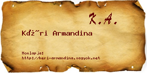 Kéri Armandina névjegykártya